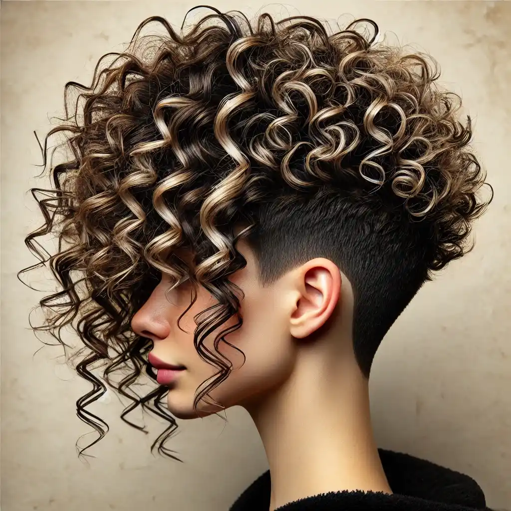 Asymmetrical Curly Cut