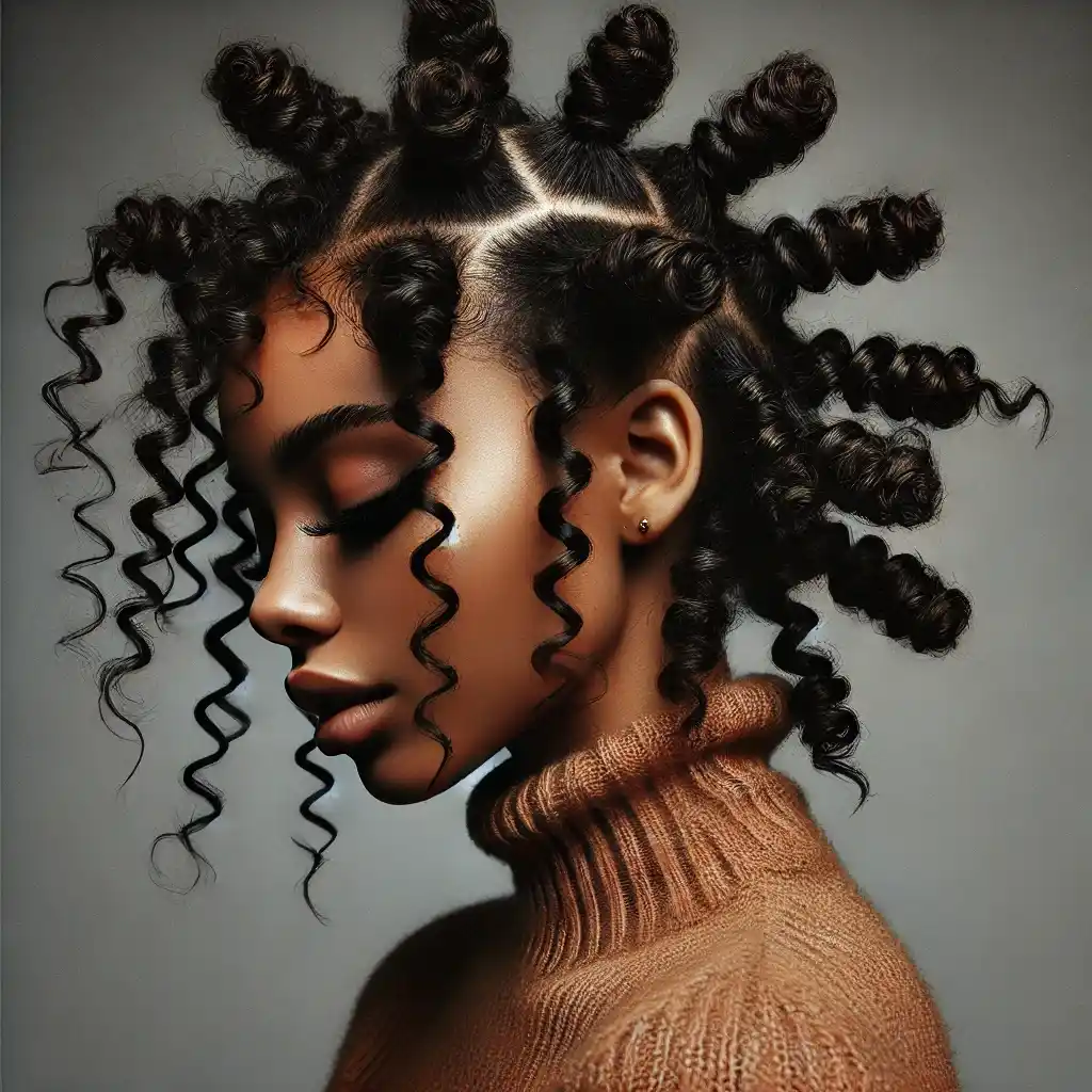 Bantu Knots with Loose Curls