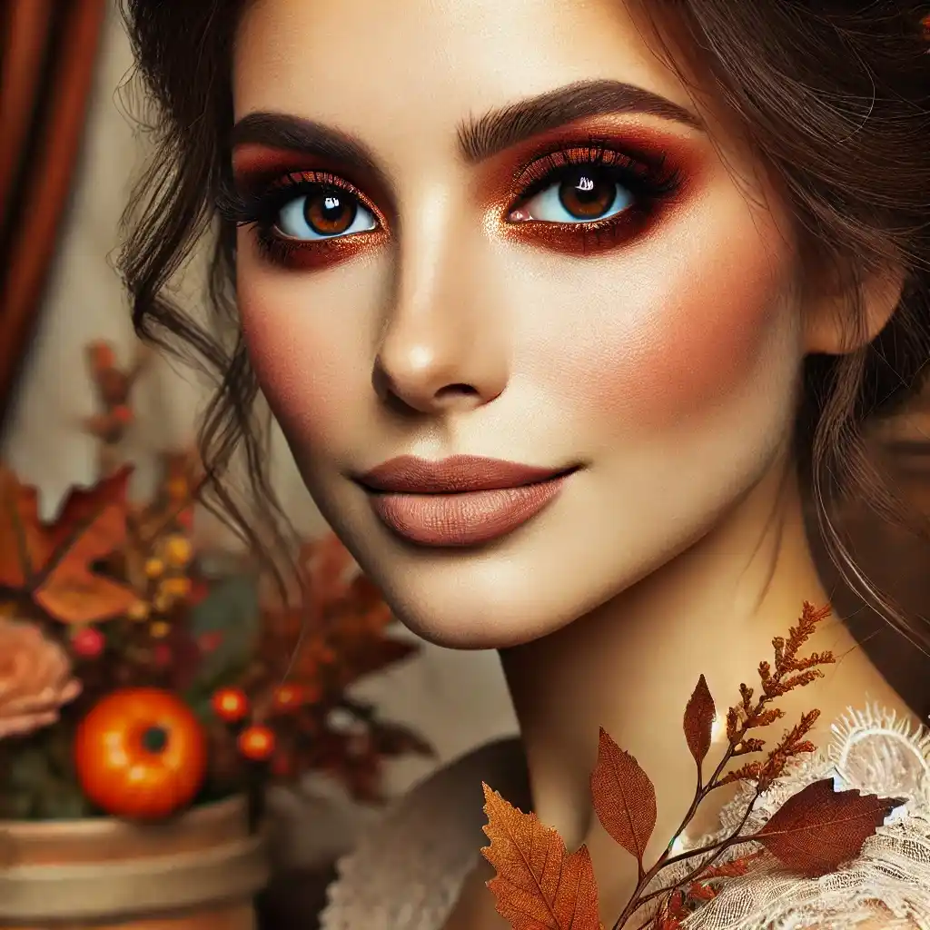 Burnt Sienna fall wedding makeup looks