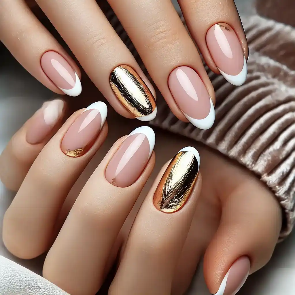 Gold Foil French Tips