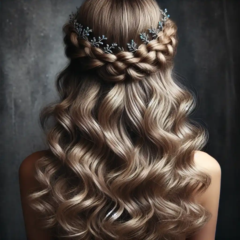 Halo Braid with Curls