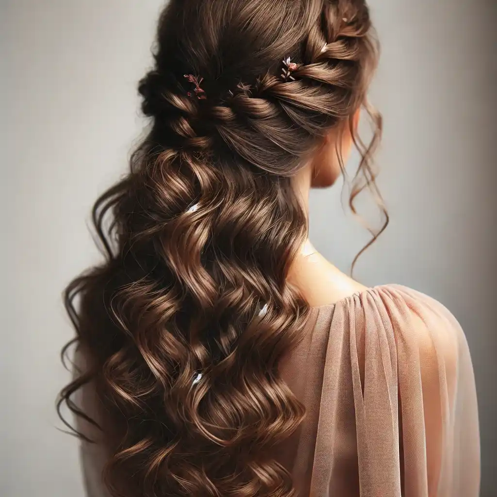 Loose Curls with a Side Braid