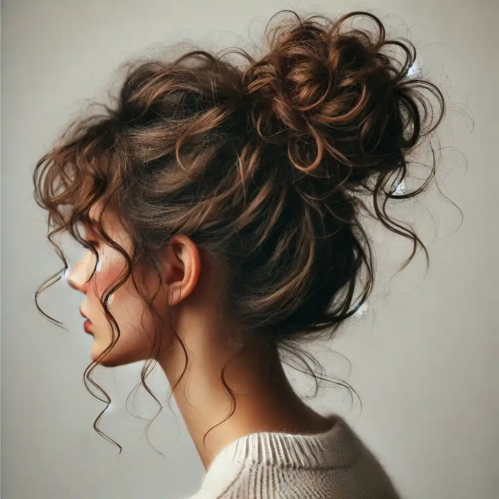 Messy Curly Bun