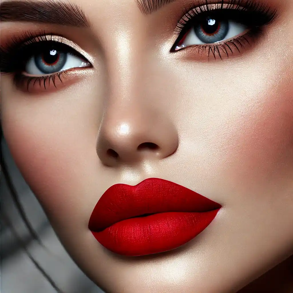 Red Lips and Subtle Eyes