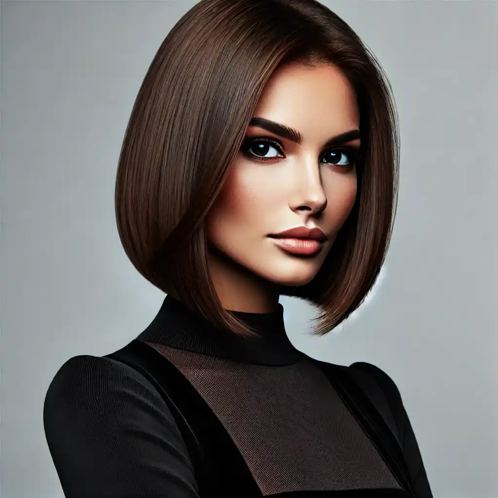 Sleek Bob with a Middle Part