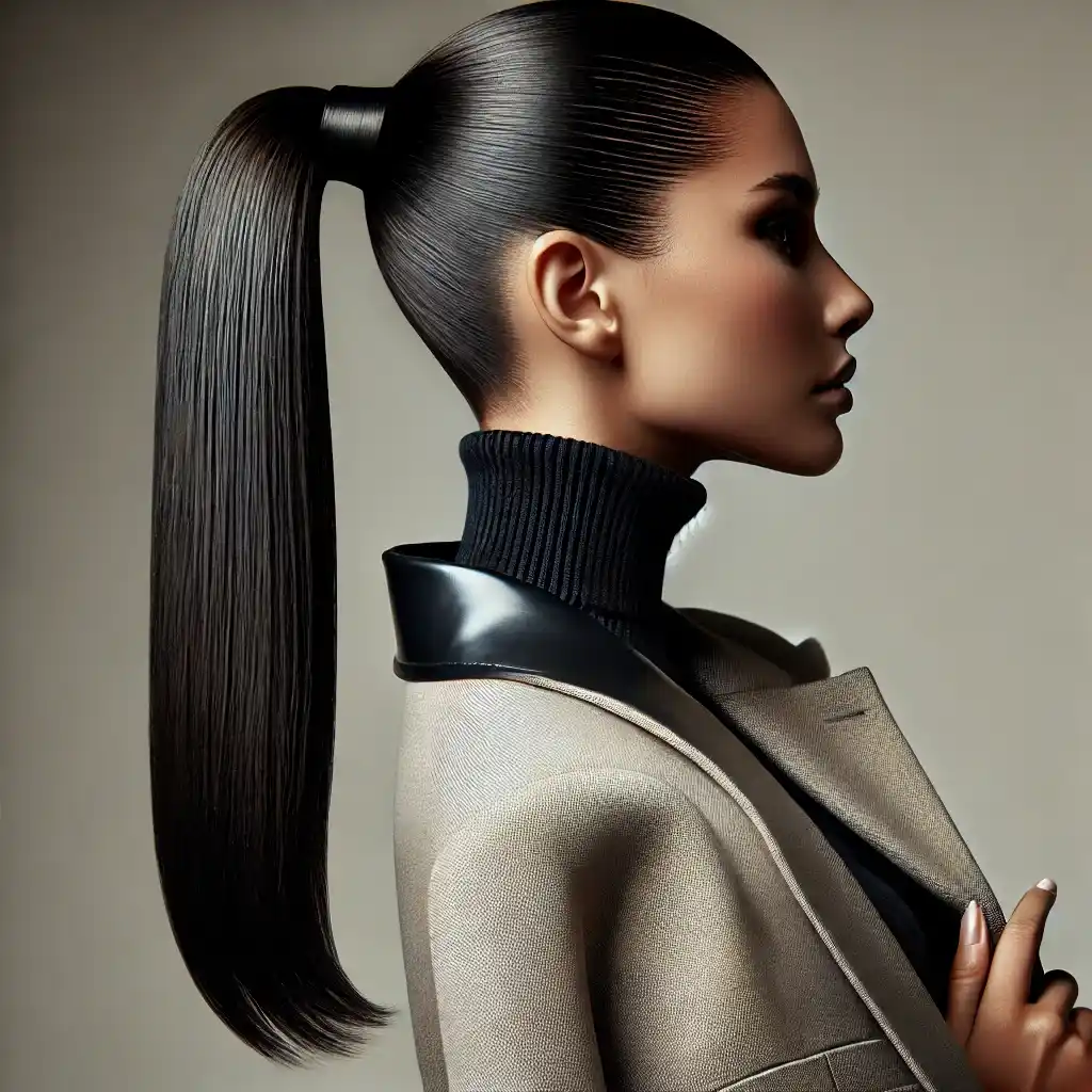 Slicked-Back Ponytail