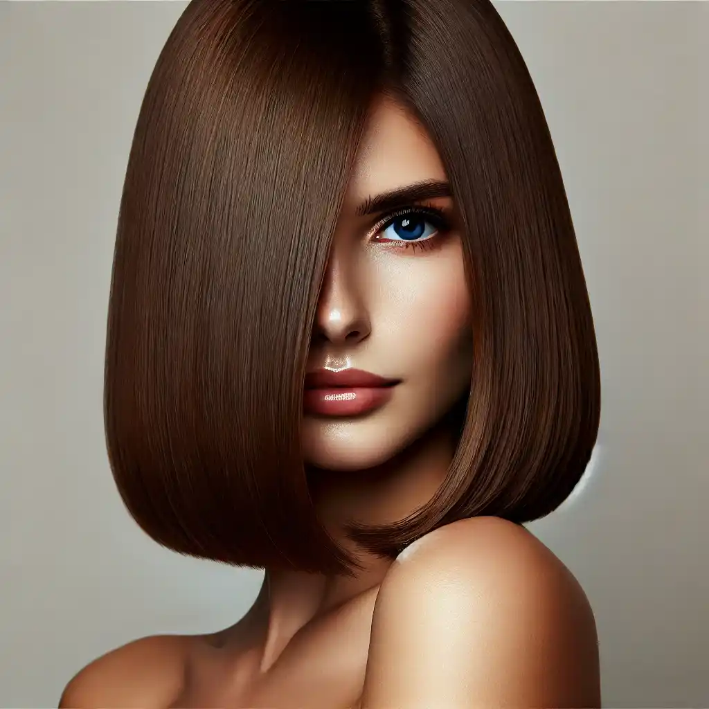 Soft Brown Blunt Bob