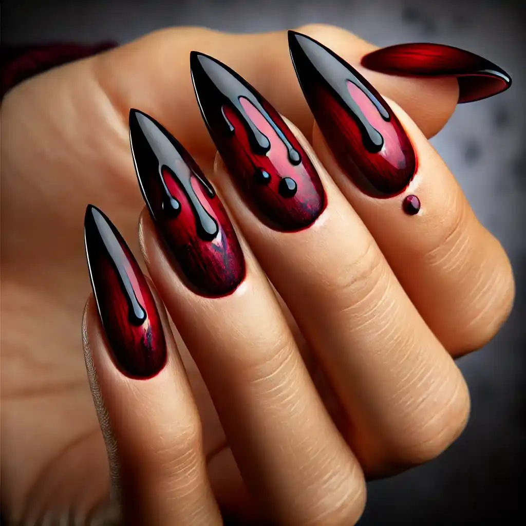 Vampire Vibes halloween nails ideas