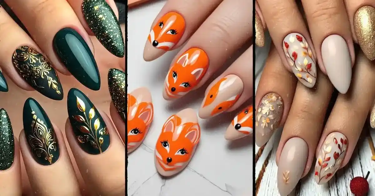 fall nail designs almond shape