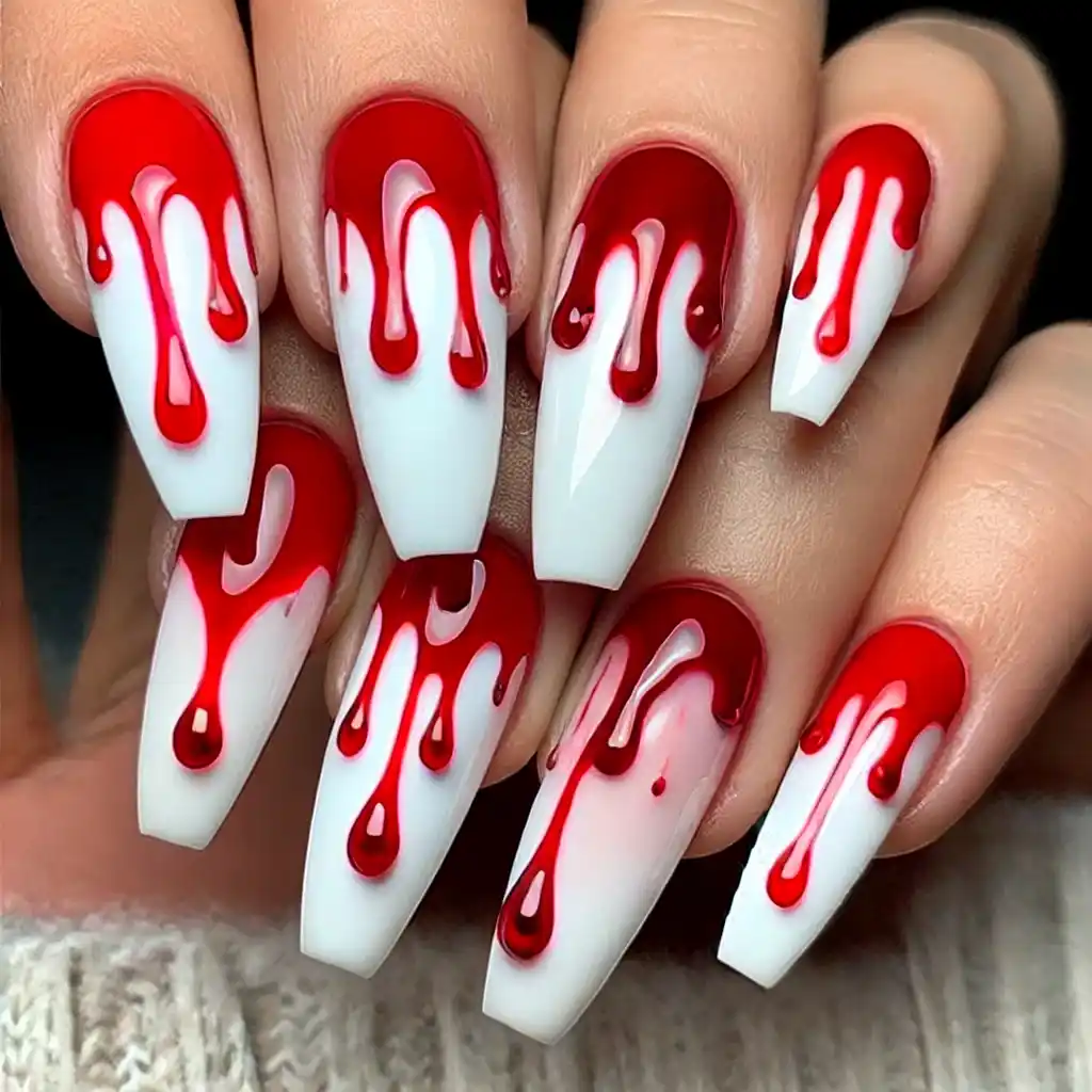 Bloody Drip Nails