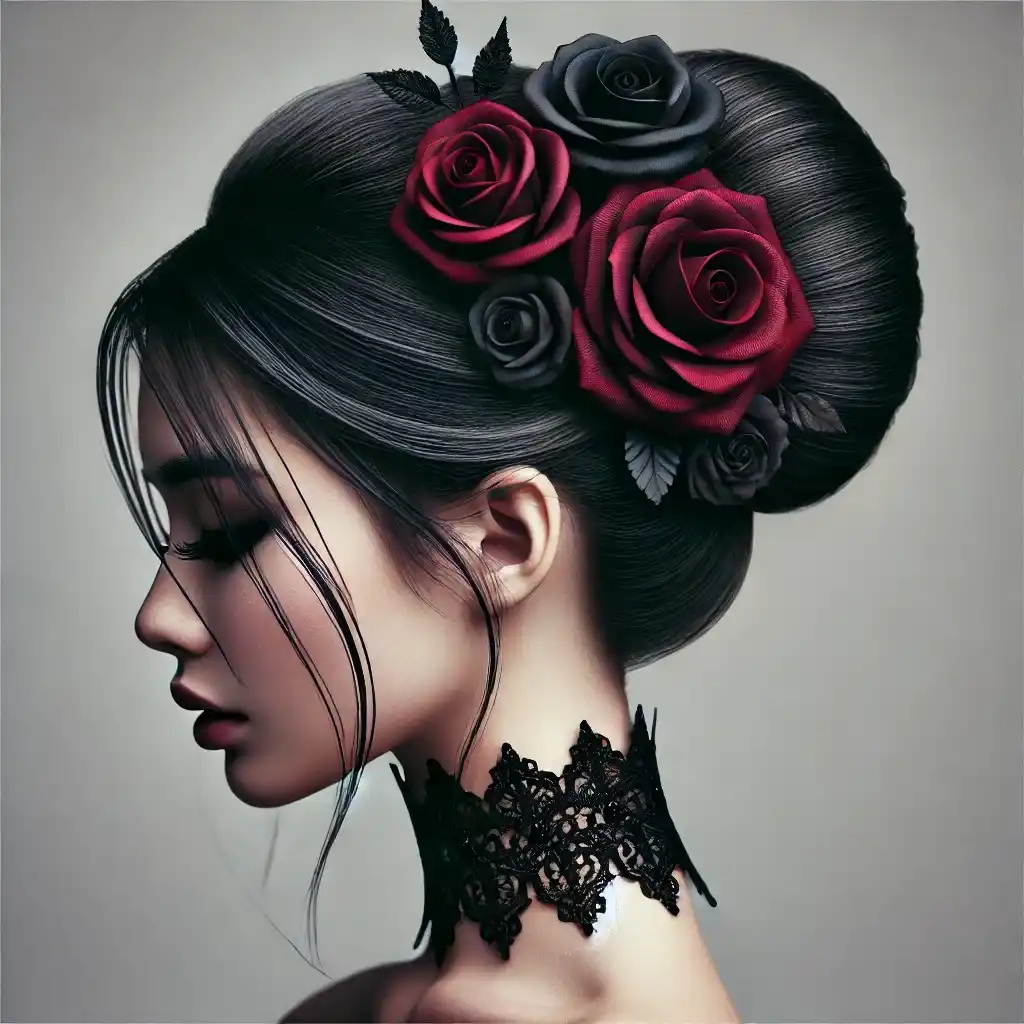 Gothic Rose Bun