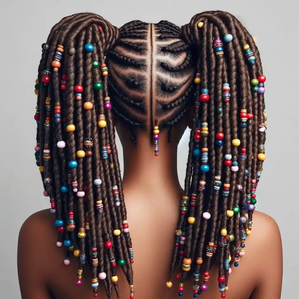 Loc’d Pigtails with Beads