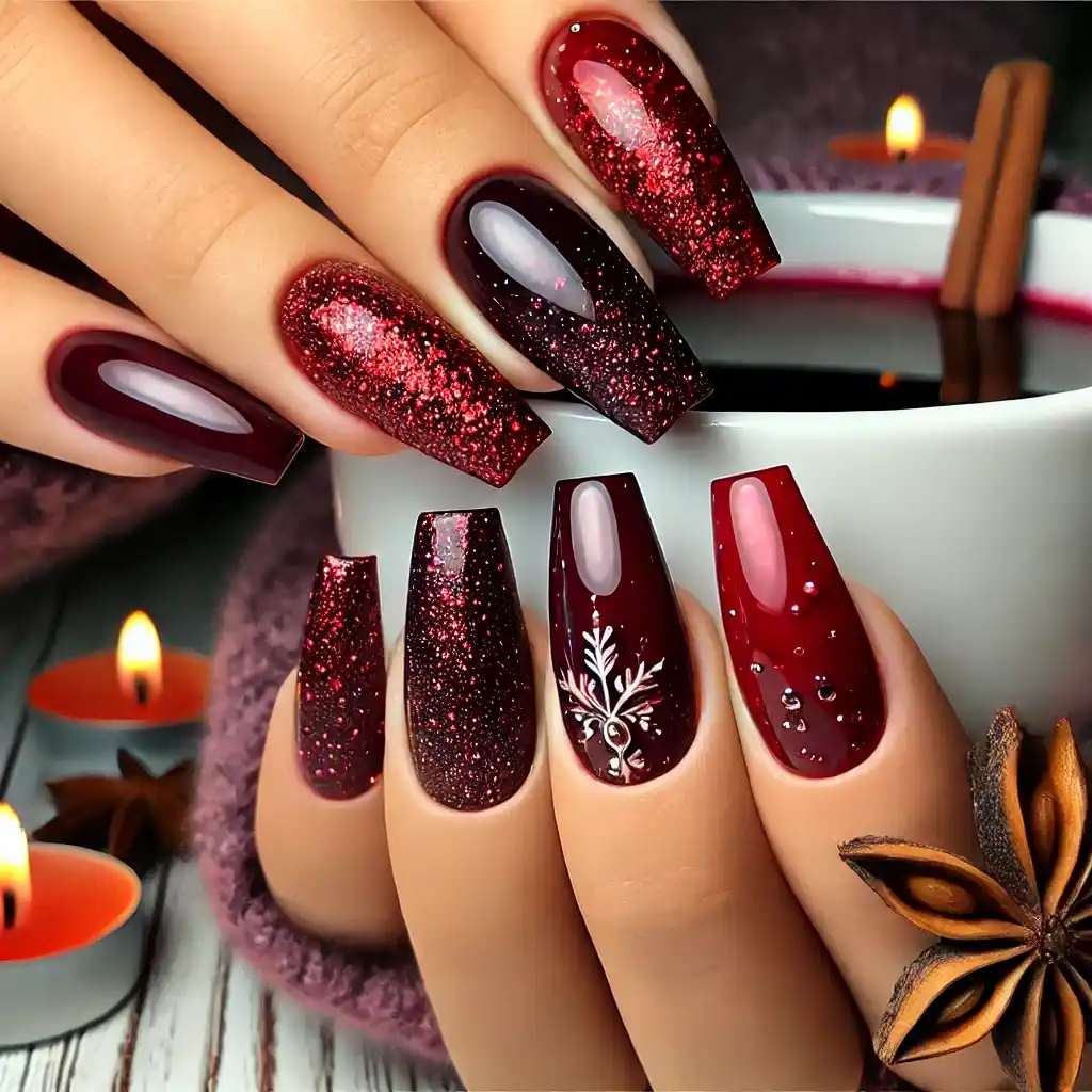 Mulled Wine Spark acrylic fall nails