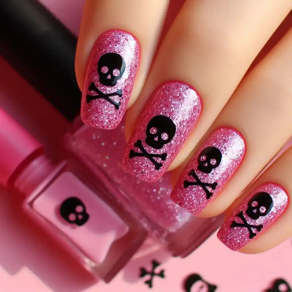 Pink Glitter Skull