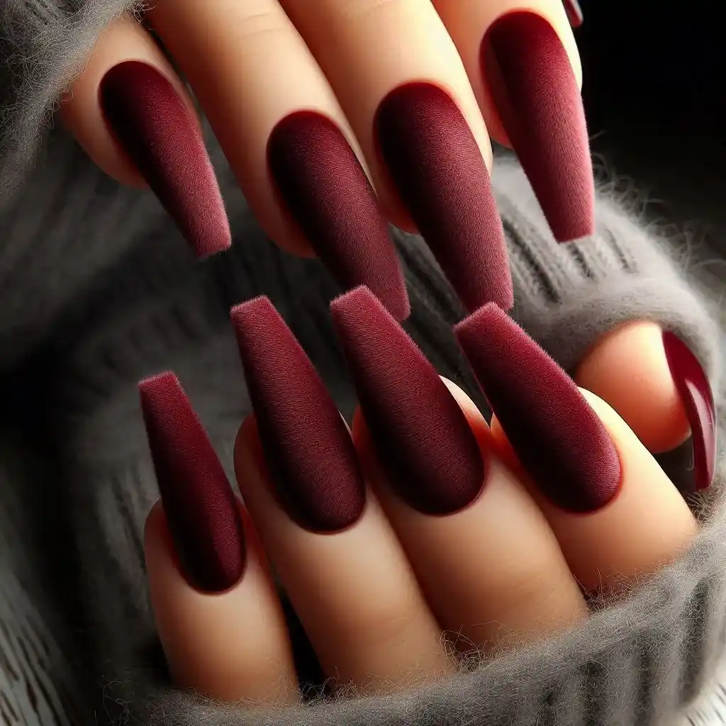 Velvet Coffin Nails