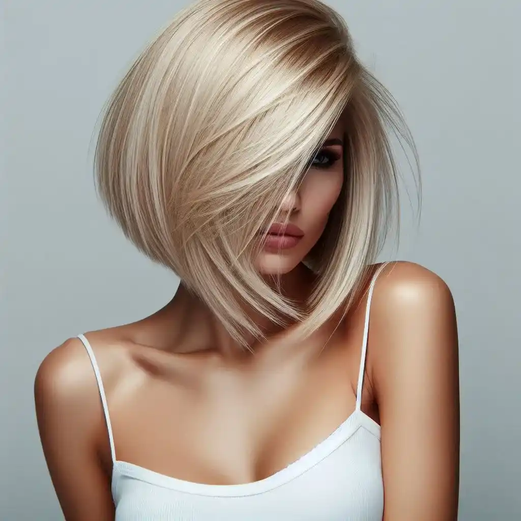 Angled Blonde Bob