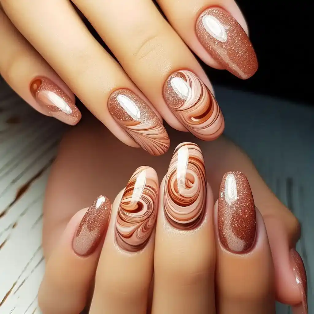 Cinnamon Glazed Donut Nails