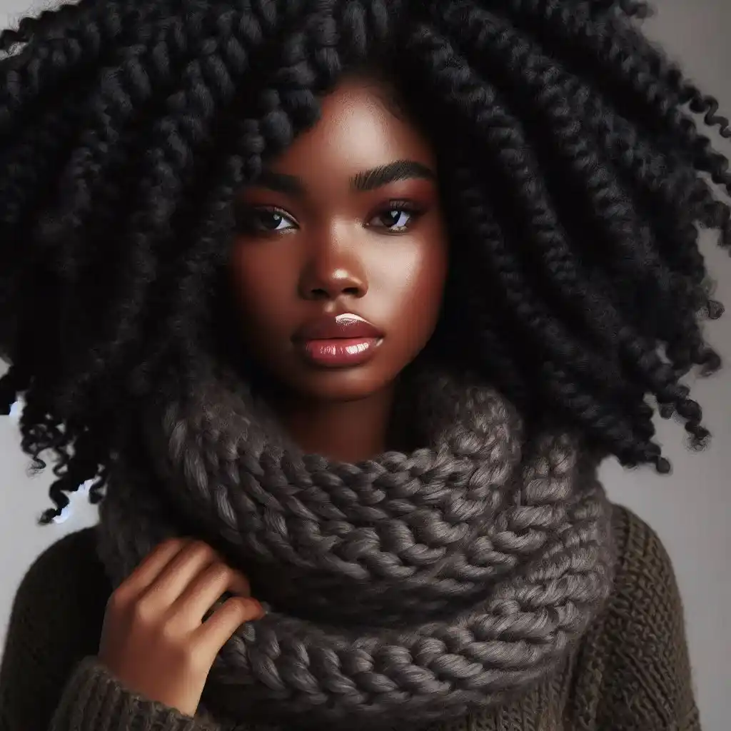 Crochet Braids with Chunky Scarf