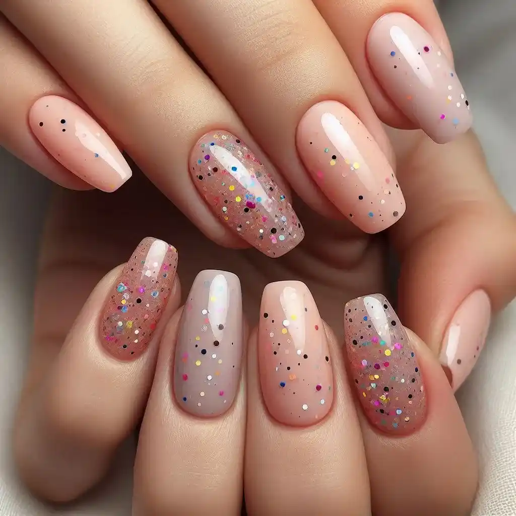 Glitter Confetti Nails