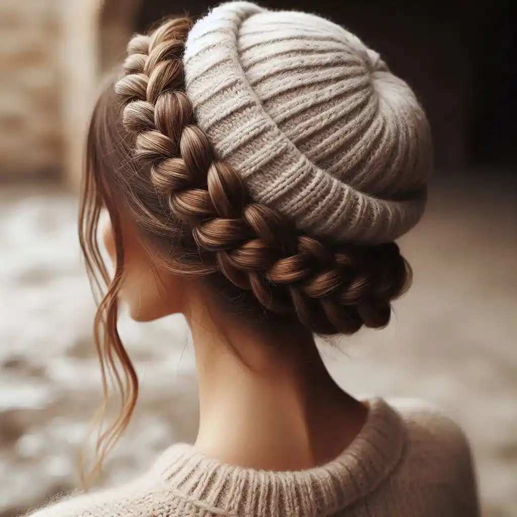 Halo Braid with Beanie