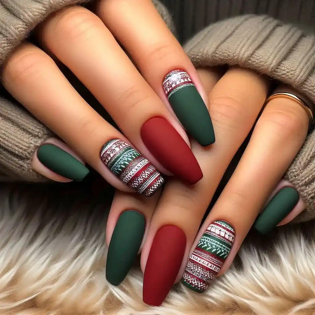 Holiday Sweater Nails