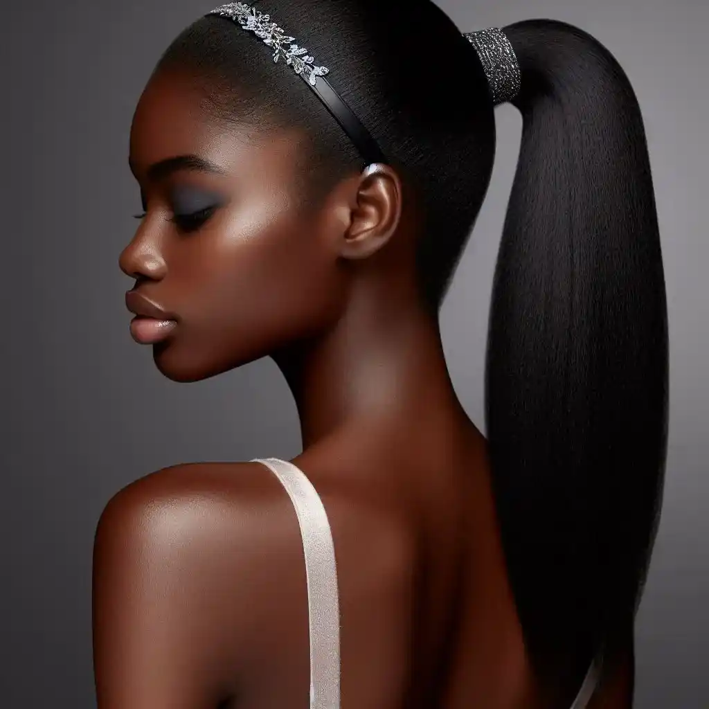 Low Sleek Ponytail with Headband