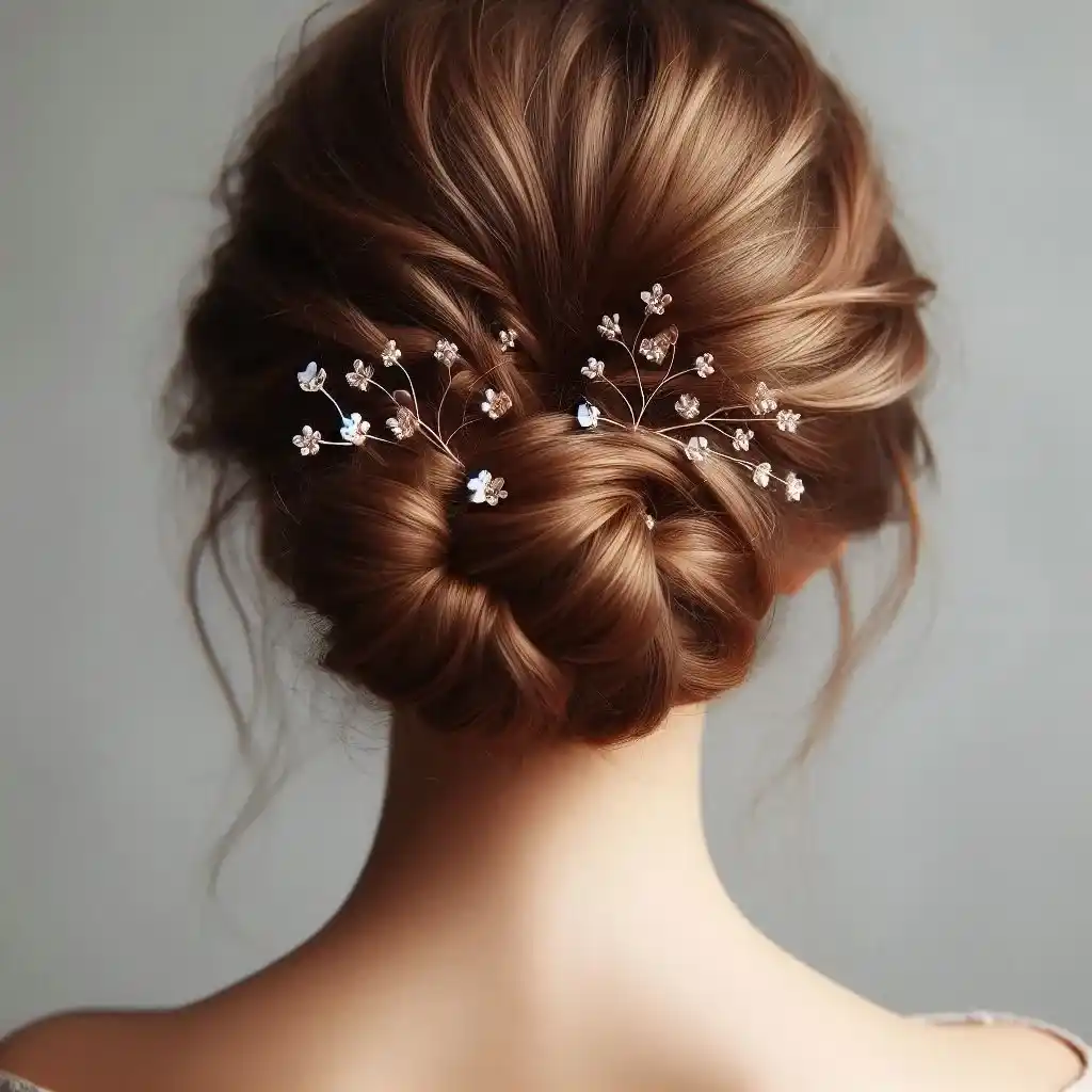 Low Twist with Floral Hairpins