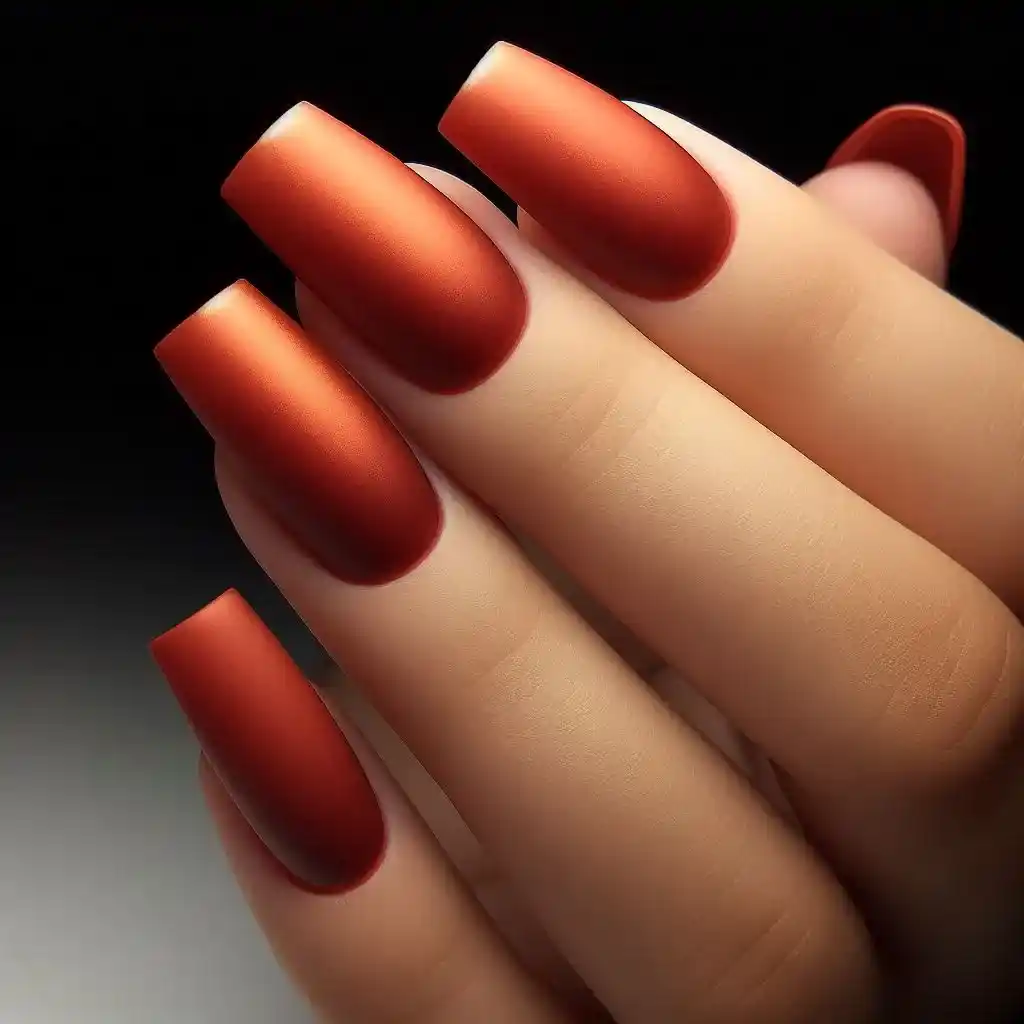 Matte Burnt Orange Nails