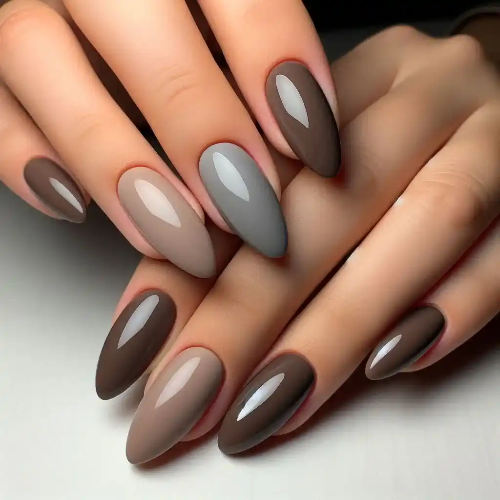 Matte Taupe with Glossy Tips