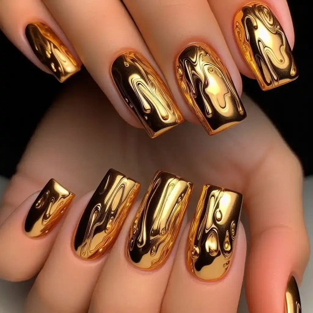 Molten Gold Nails