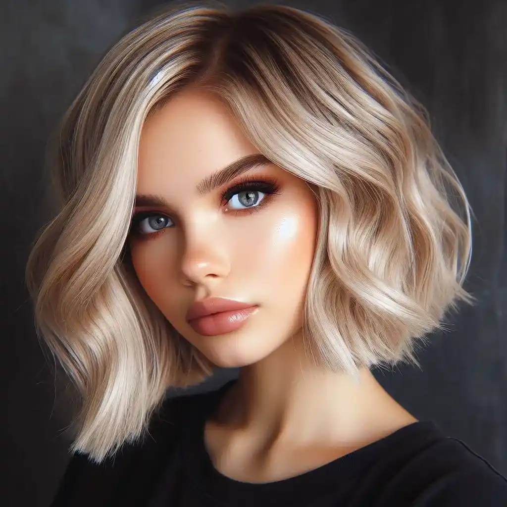 Rooted Blonde Bob