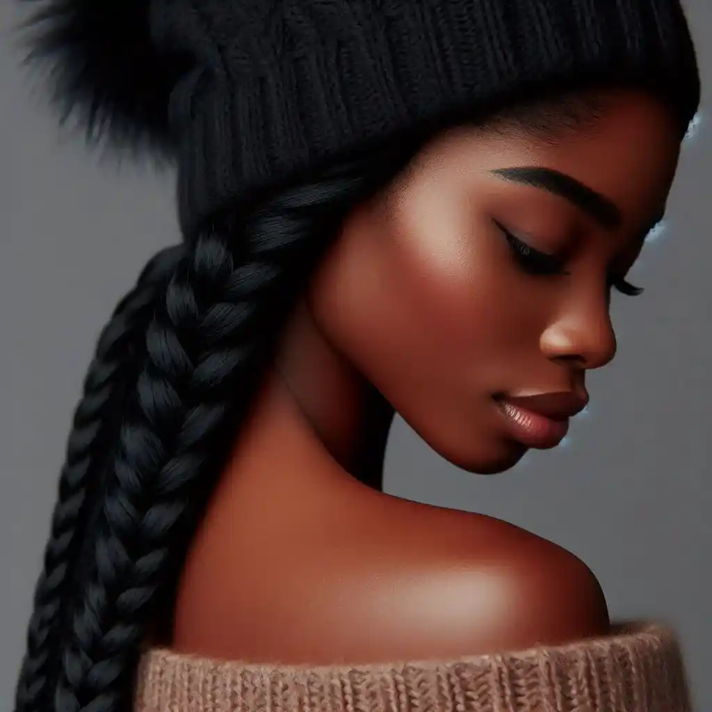 Side-Swept Braids with Cap