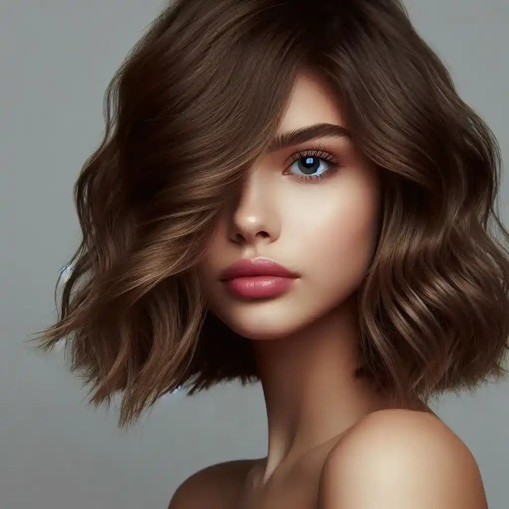 Wavy Bob with Side Bangs