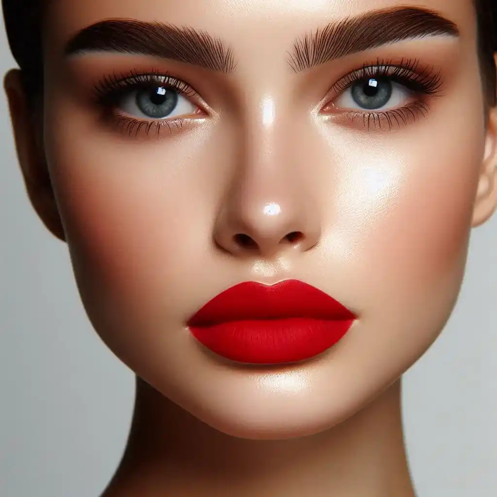 Bold Red Lips with Minimal Makeup