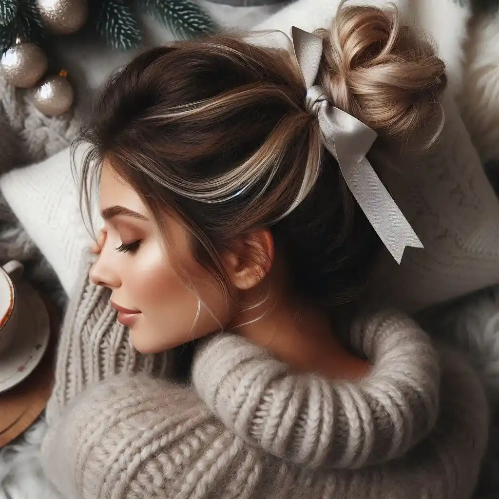 Messy Bun with Ribbon 