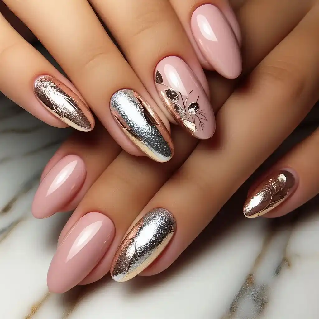 Pink Metallic Foil Highlights