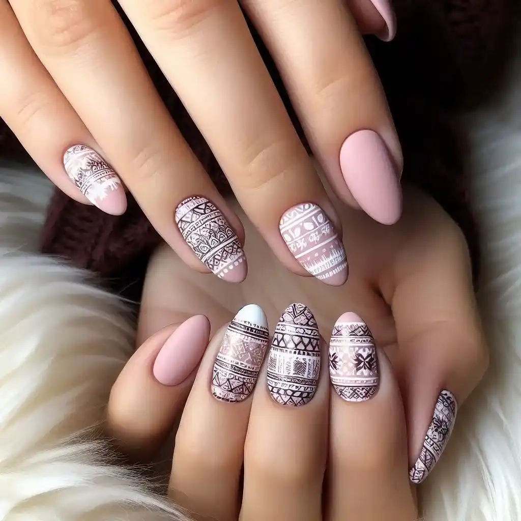 Pink and White Nordic Patterns