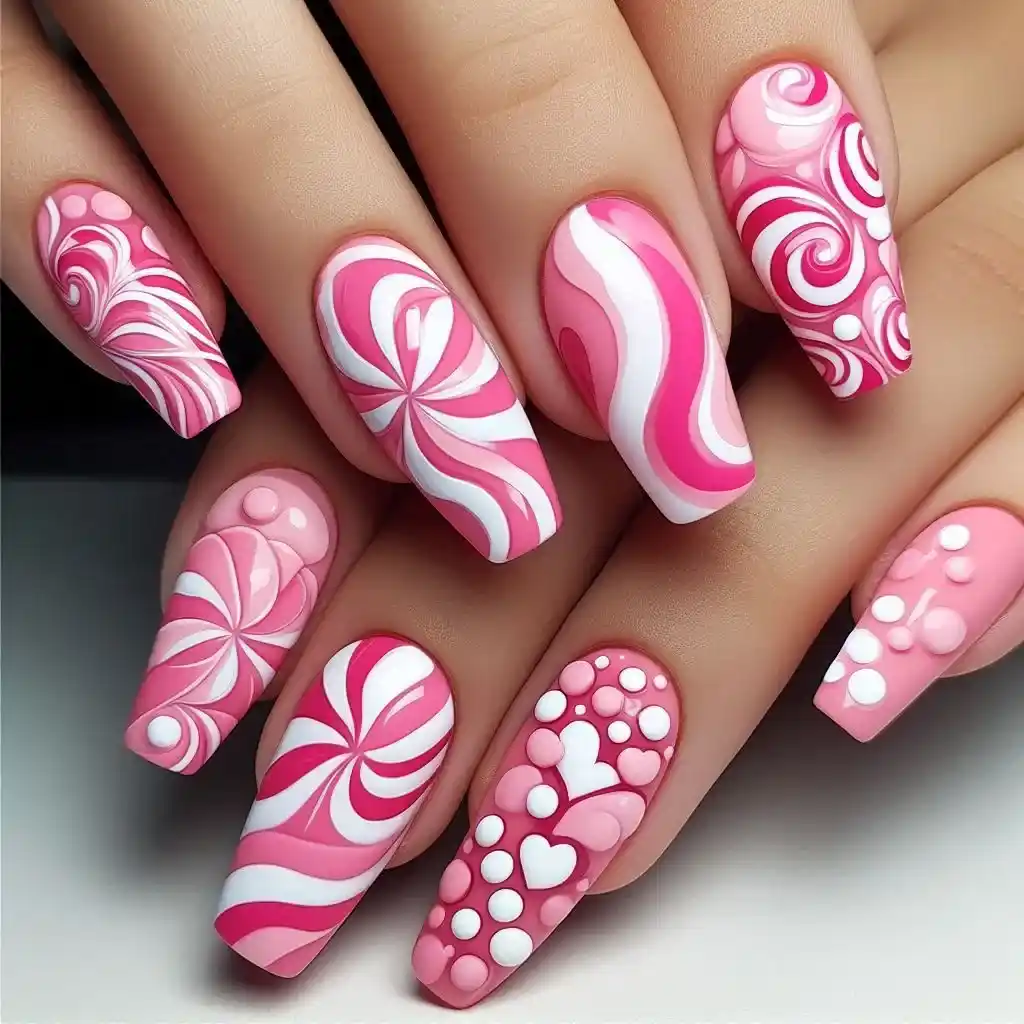 Pink and White Peppermint Swirls