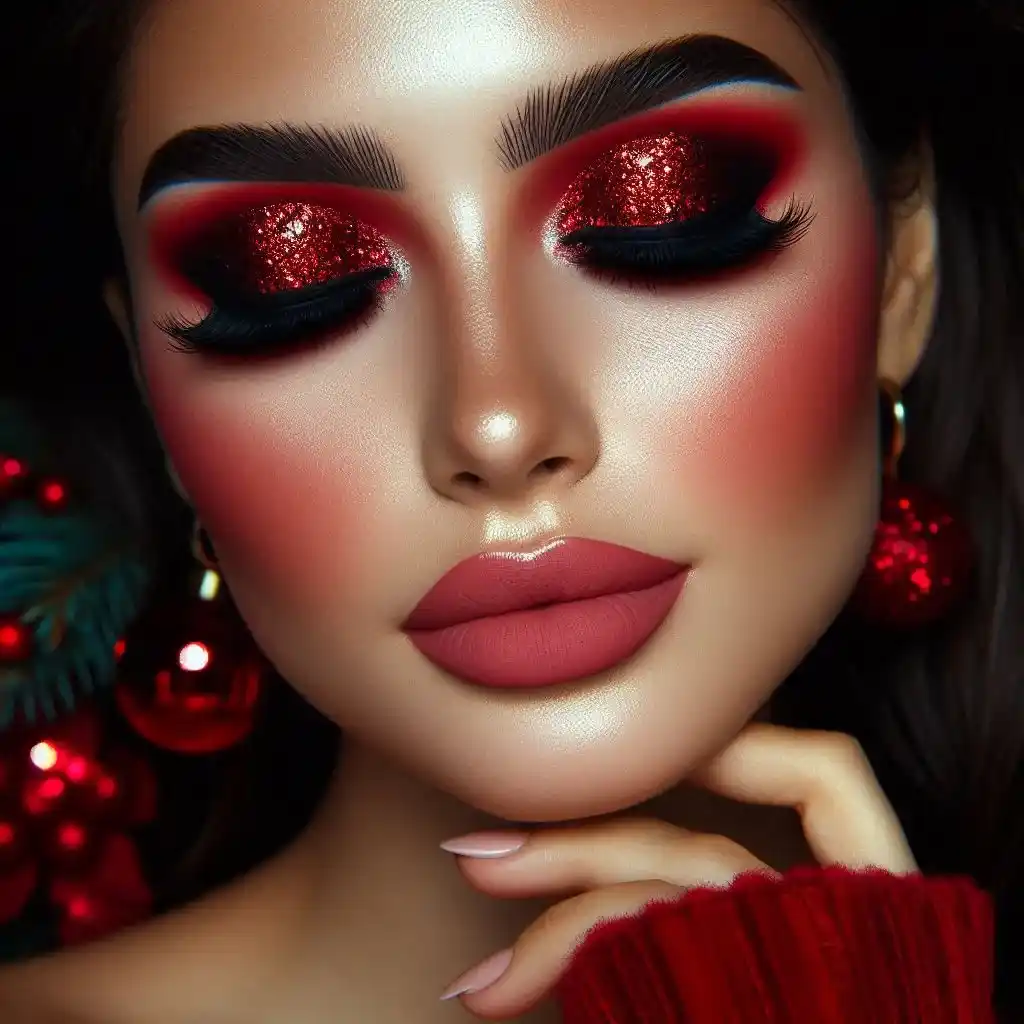 Red Glitter Eyeshadow