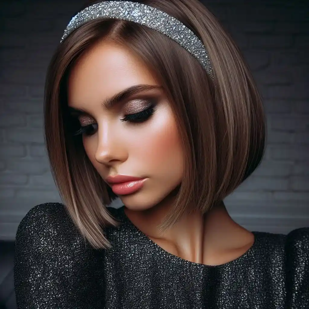 Sleek Bob with Sparkly Headband