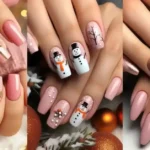 Sparkling Pink Christmas Nails to Make Your Holidays Bright