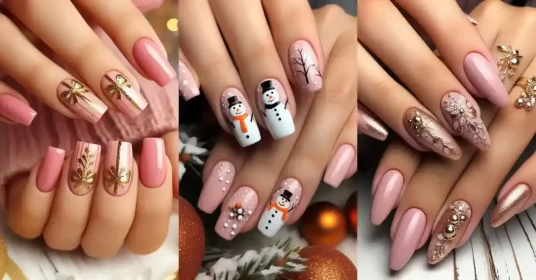 Sparkling Pink Christmas Nails to Make Your Holidays Bright