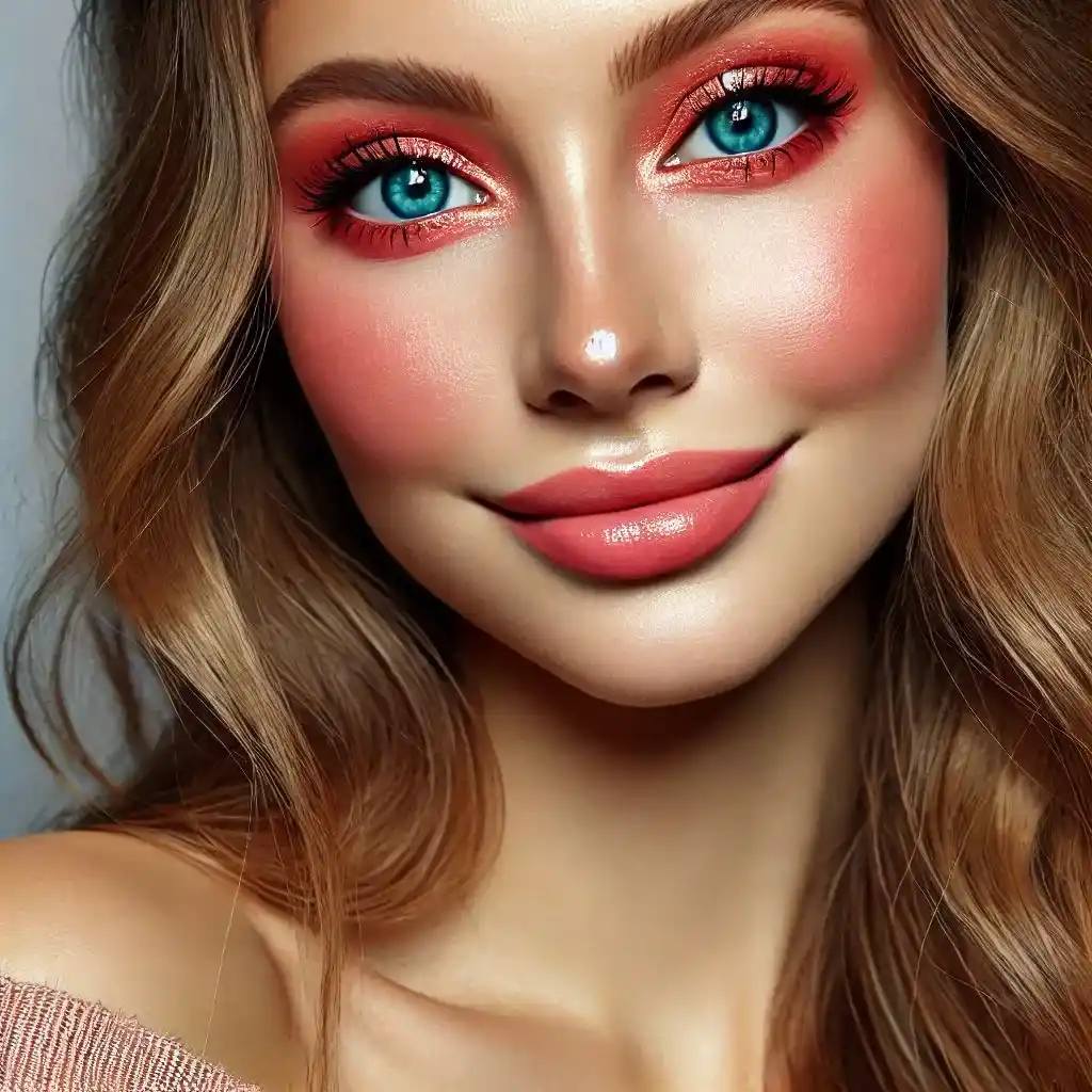 Coral Pop Makeup