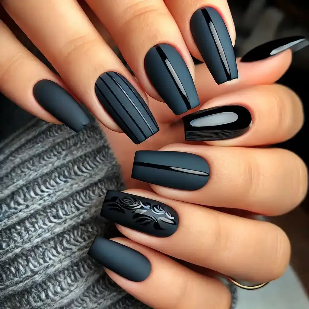 Matte Black with Glossy Accents