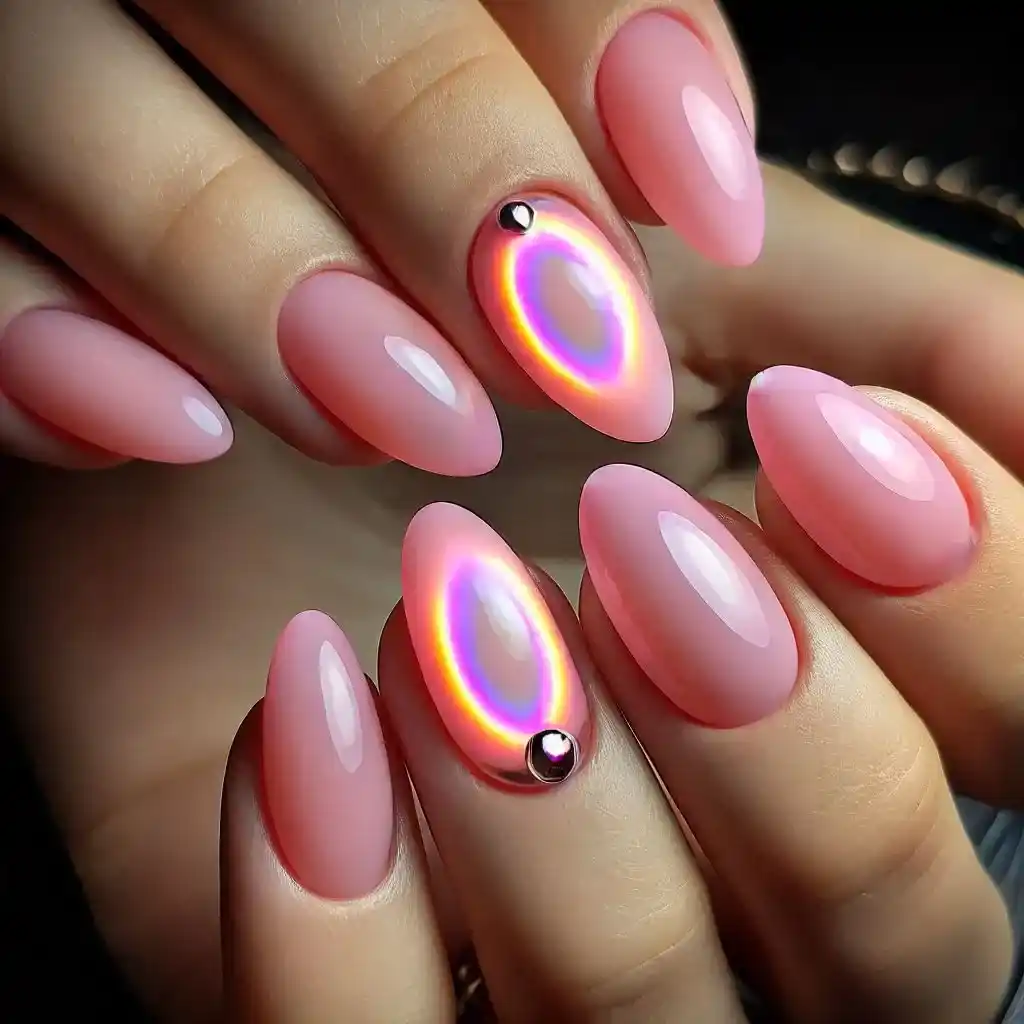 Pink Aura Nails