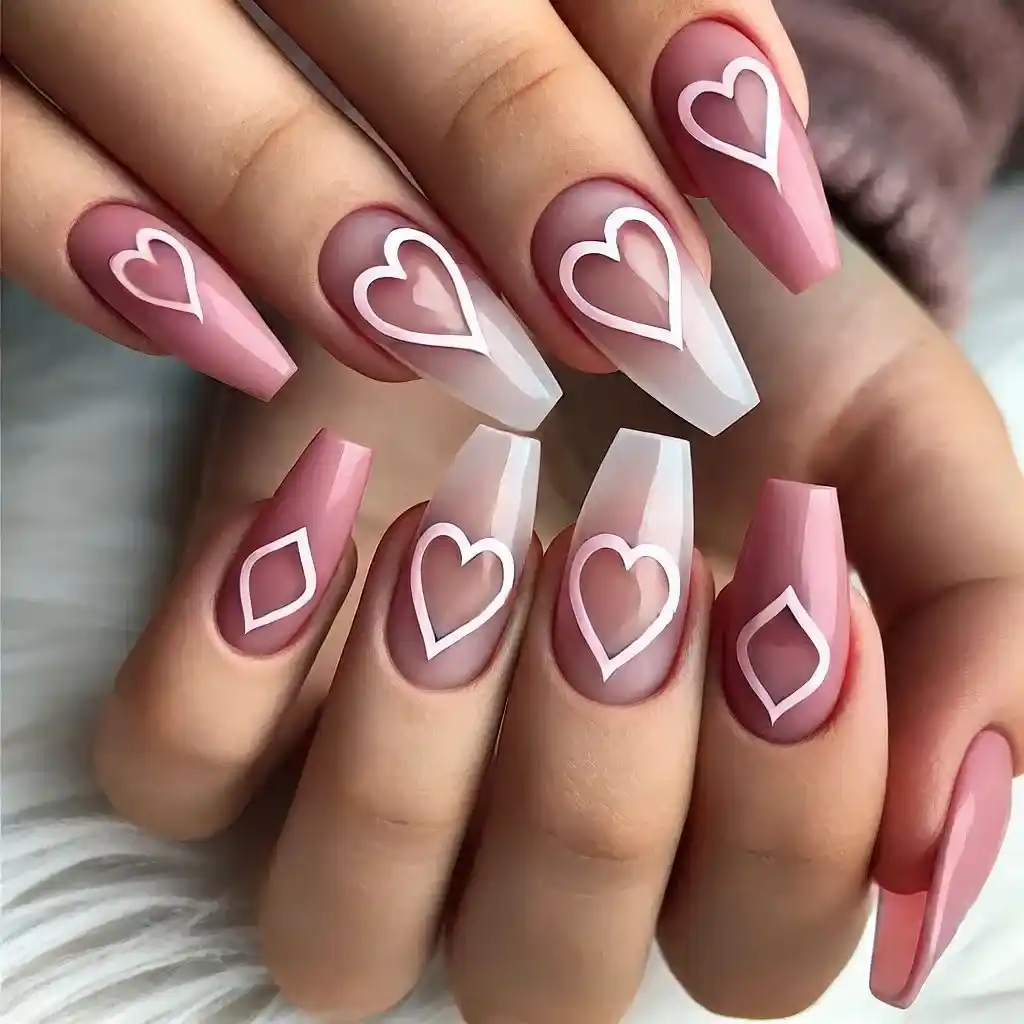 Pink Negative Space Hearts