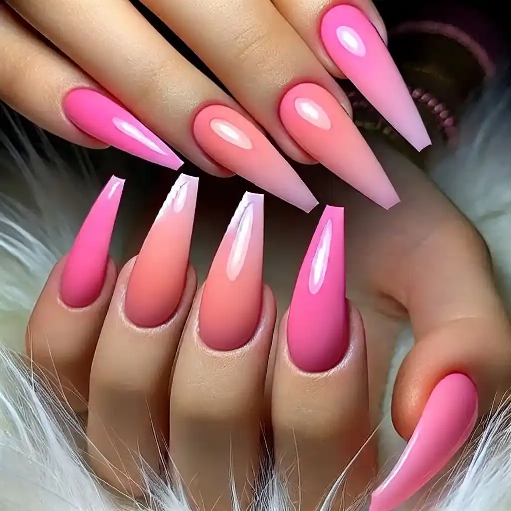 Pink Ombre Nails