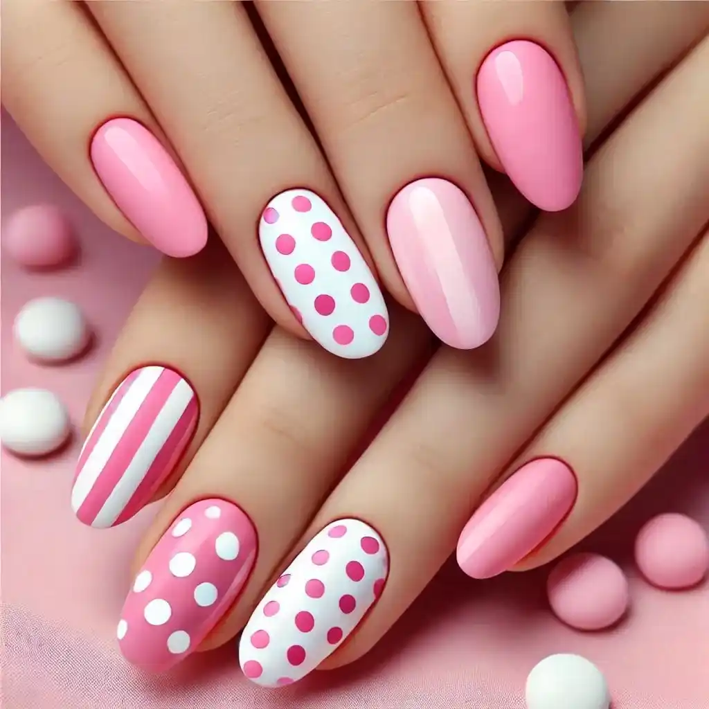 Pink and White Polka Dots