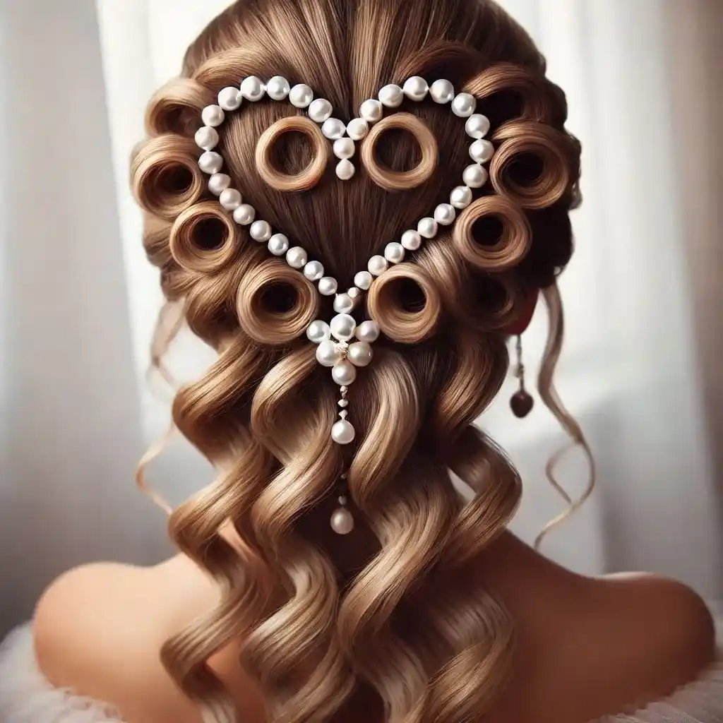 Romantic Heart-Shaped Half-Updo