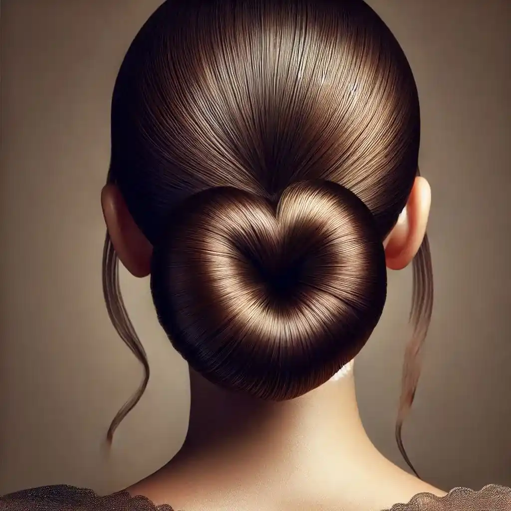 Sleek Heart-Shaped Low Bun